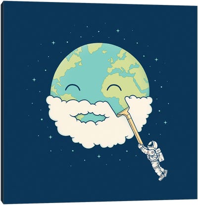 Shave The Planet Canvas Art Print - Earth Art