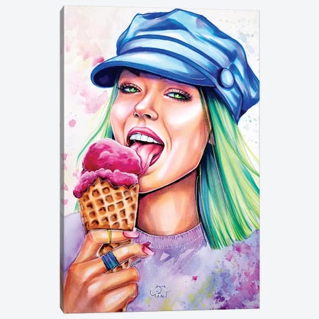 Ice Cream Canvas Print #EDL16} by Kelly Edelman Canvas Art