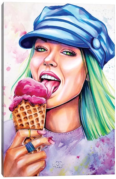 Ice Cream Canvas Art Print - Kelly Edelman