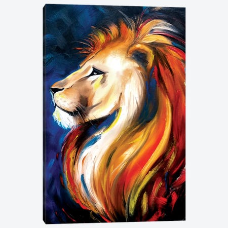 Lion Canvas Print #EDL20} by Kelly Edelman Canvas Wall Art