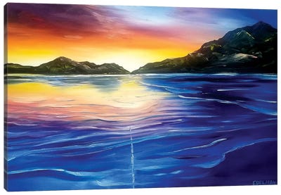 Mountain Ocean Canvas Art Print - Kelly Edelman
