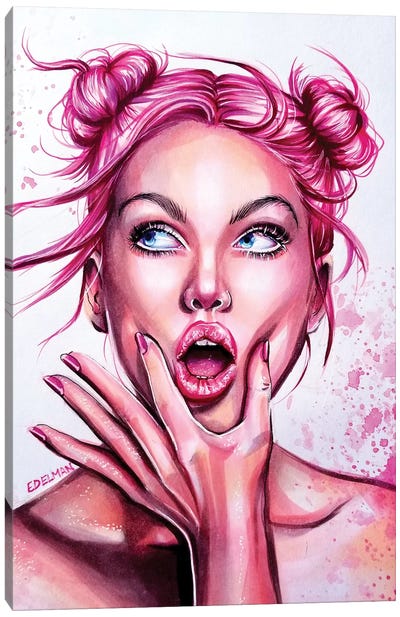 Pink Pop Canvas Art Print - Kelly Edelman