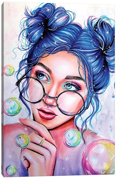 Bubbles Canvas Art Print - Kelly Edelman