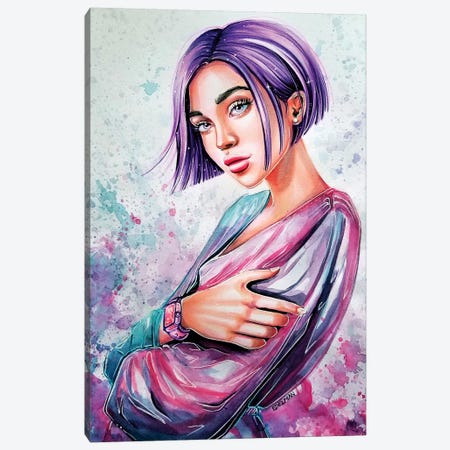 Soft Purple Canvas Print #EDL43} by Kelly Edelman Canvas Wall Art