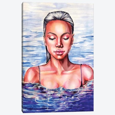 Swimmer Canvas Print #EDL47} by Kelly Edelman Canvas Art Print