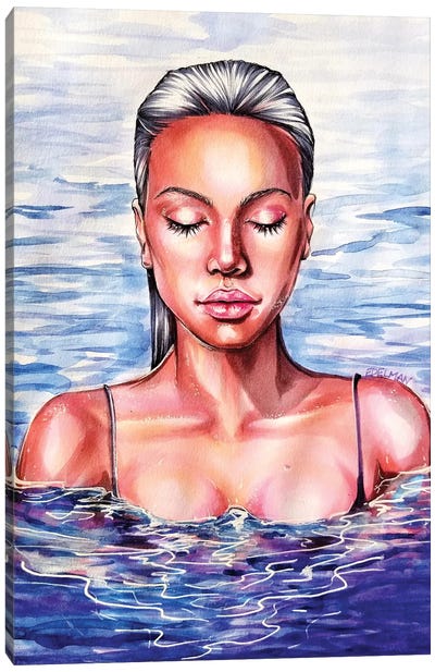 Swimmer Canvas Art Print - Kelly Edelman
