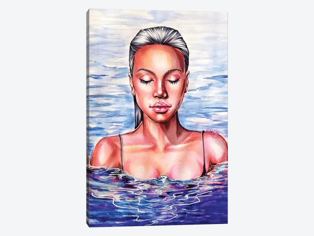 Swimmer by Kelly Edelman 1-piece Canvas Art Print