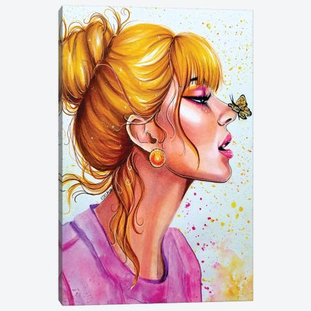 Butterfly Kisses Canvas Print #EDL56} by Kelly Edelman Canvas Art