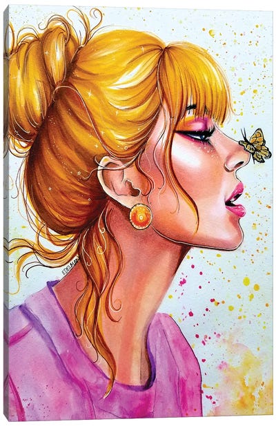 Butterfly Kisses Canvas Art Print - Kelly Edelman