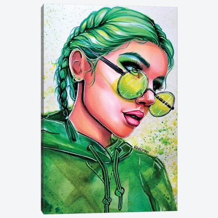 Emerald Green Canvas Print #EDL60} by Kelly Edelman Canvas Artwork
