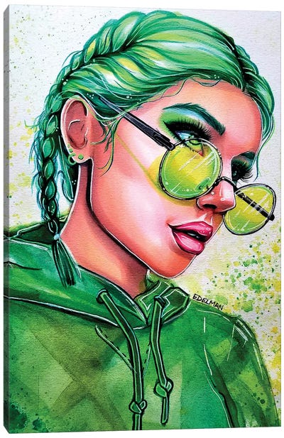 Emerald Green Canvas Art Print - Kelly Edelman