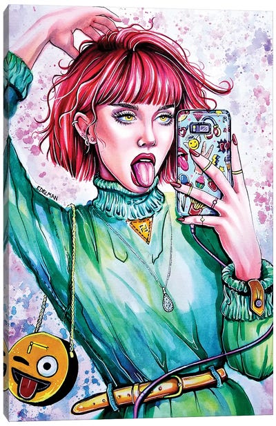 Selfie Canvas Art Print - Kelly Edelman