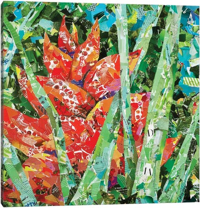 Red Heliconia Canvas Art Print - Eileen Downes