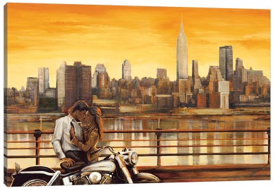 Lovers In New York Canvas Art Print