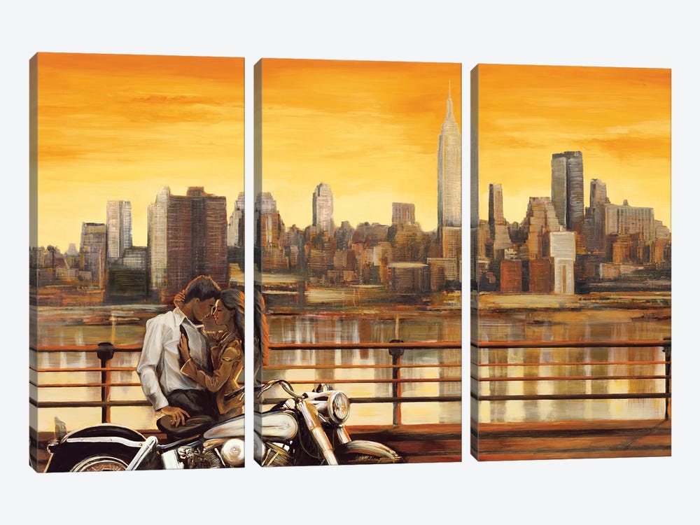 Lovers In New York by Edoardo Rovere 3-piece Art Print