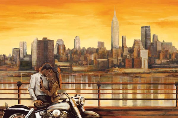 New York City Skylines: Lovers In New York by Edoardo Rovere