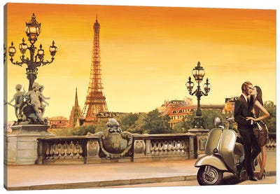 Lovers In Paris Canvas Art Print