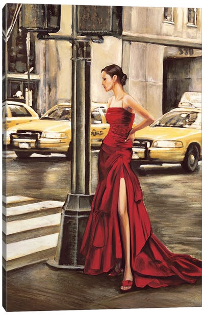 Woman in New York Canvas Art Print - Model