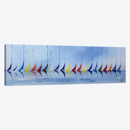 Blue Regatta Canvas Print #EDS53} by Edelgard Schroer Canvas Art