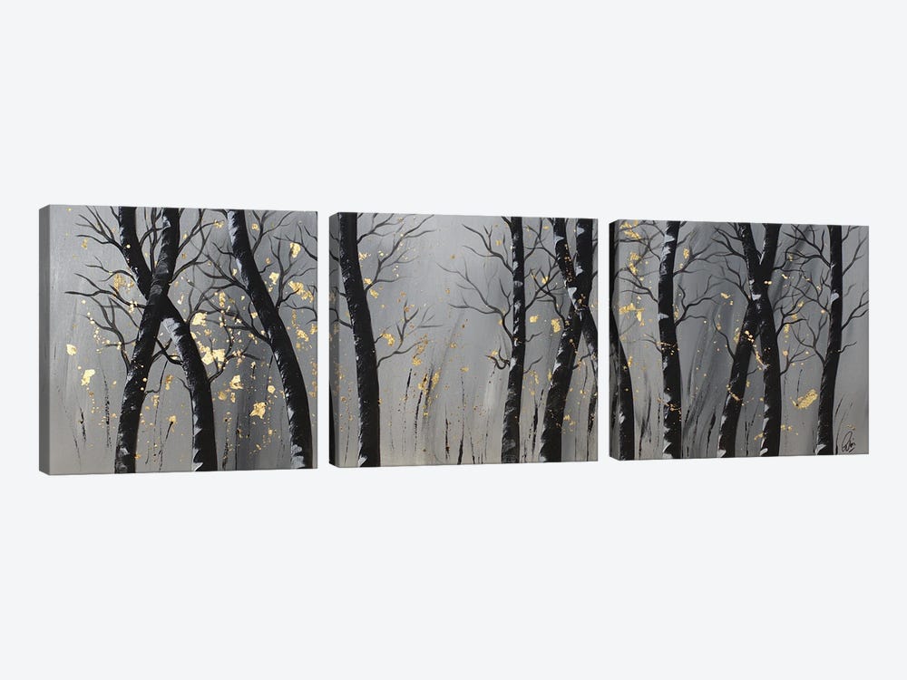 Golden Forest by Edelgard Schroer 3-piece Canvas Art