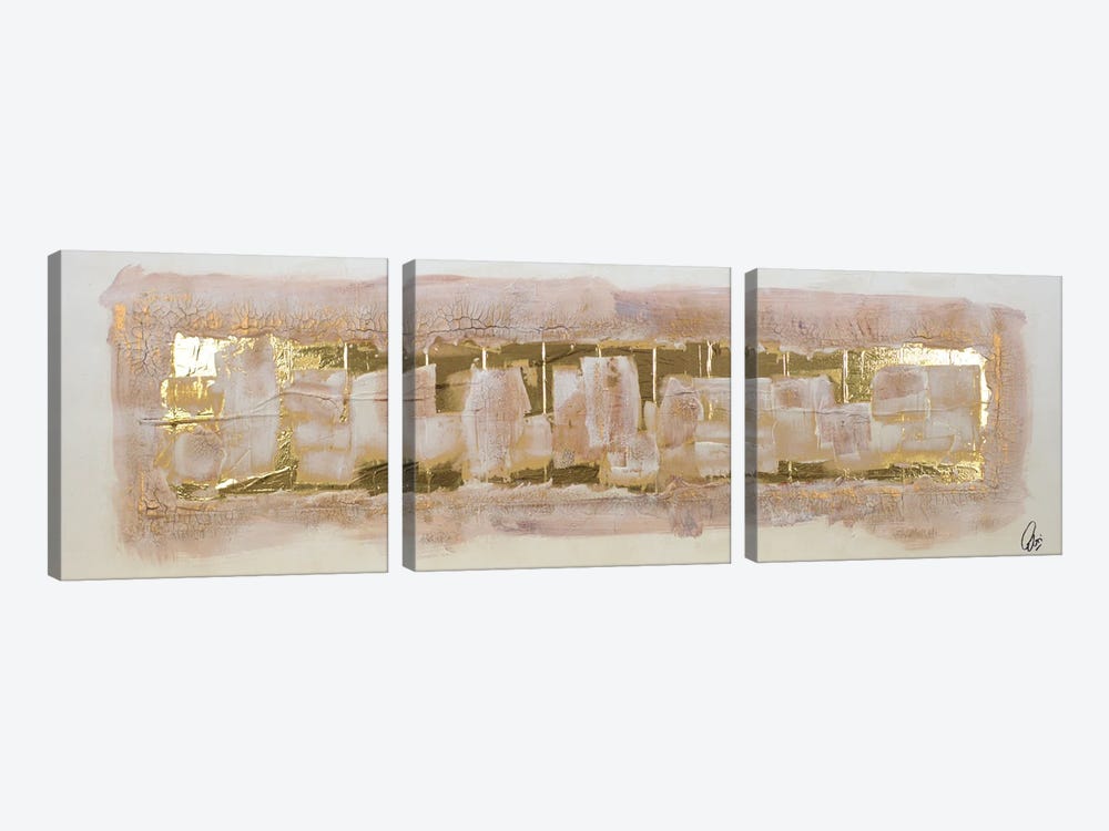 Golden Views by Edelgard Schroer 3-piece Canvas Wall Art