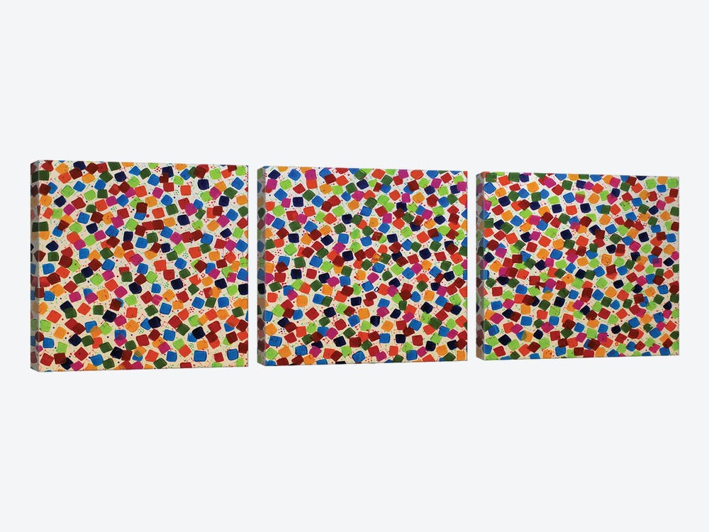 Colored Mosaique by Edelgard Schroer 3-piece Canvas Artwork