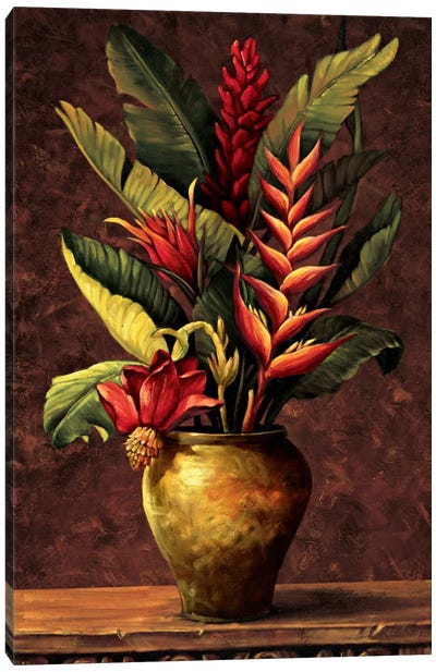 Tropical Arrangement I Canvas Art Print - Tropical Leaf Art