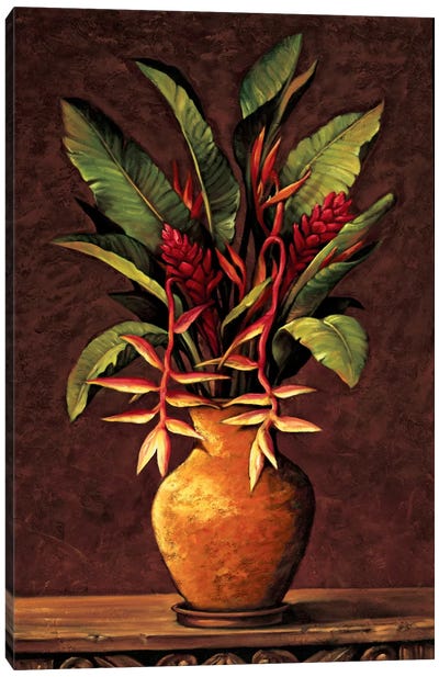 Tropical Arrangement II Canvas Art Print - Pottery Still Life