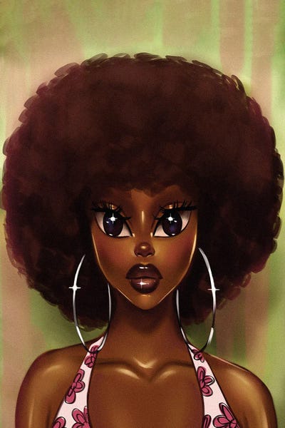 Afro Cutie by Estherr La Main D’or canvas print