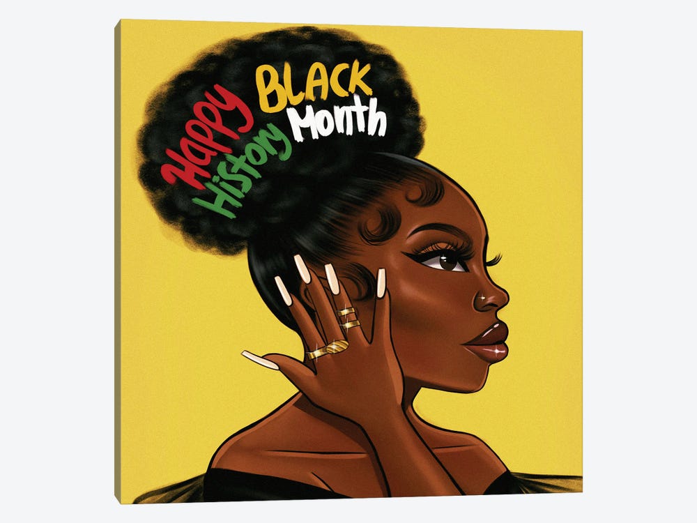 Happy Black History Month by Estherr La Main D’or 1-piece Canvas Art