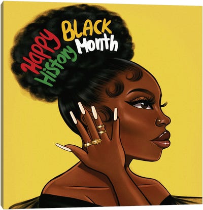 Happy Black History Month Canvas Art Print - Black Joy