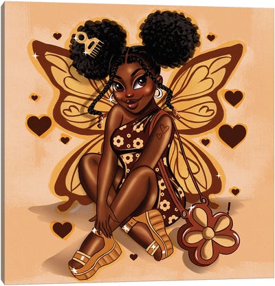 Little Brown Butterfly Canvas Art Print - Estherr La Main D’or