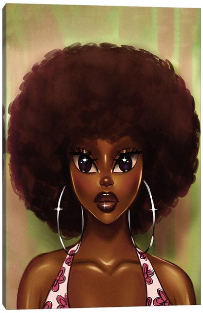 Afro Cutie Canvas Art Print - Estherr La Main D’or