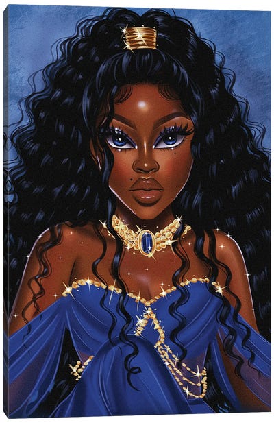 Blue Princesss Canvas Art Print - Estherr La Main D’or