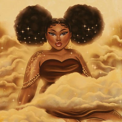 Big Lady In The Clouds by Estherr La Main D’or canvas print