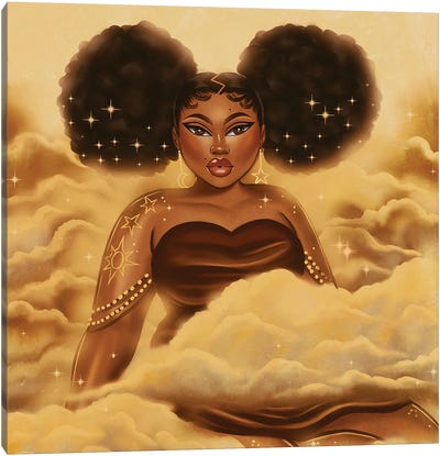 Big Lady In The Clouds Canvas Art Print - Estherr La Main D’or