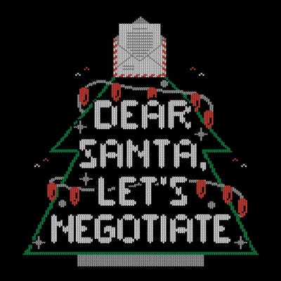Dear Santa Lets Negotiate by EduEly Designs framed canvas print