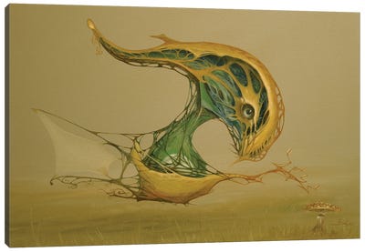 Mushroom Whisperer Canvas Art Print - Yellow Art