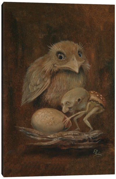 Egg Polisher Canvas Art Print - Monster Art