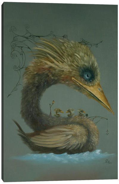Nightingale Canvas Art Print - Ed Schaap