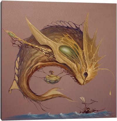 Sea Skimmers Canvas Art Print - Brown Art