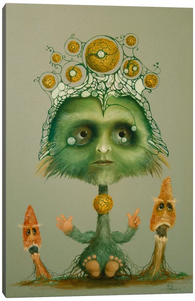 Myselium Planter Canvas Art Print - Mushroom Art