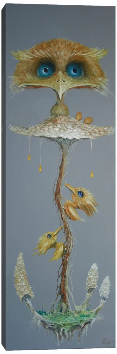 Sky Champignon Canvas Art Print - Mushroom Art