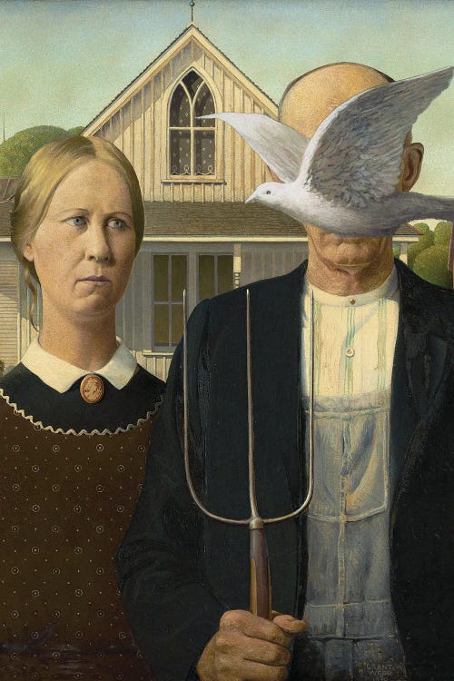 An American Couple And A Bird