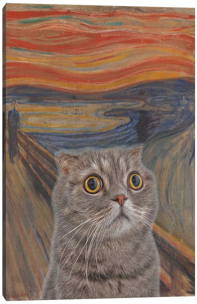 Cat Scream I Canvas Art Print - Artelele