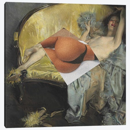 Nude On Sofa I Canvas Print #EEE64} by Artelele Canvas Art Print