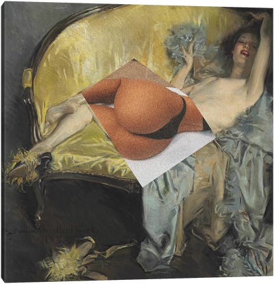 Nude On Sofa I Canvas Art Print - Artelele
