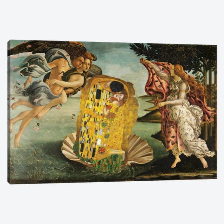 The Birth Of A Kiss Canvas Print #EEE68} by Artelele Canvas Art