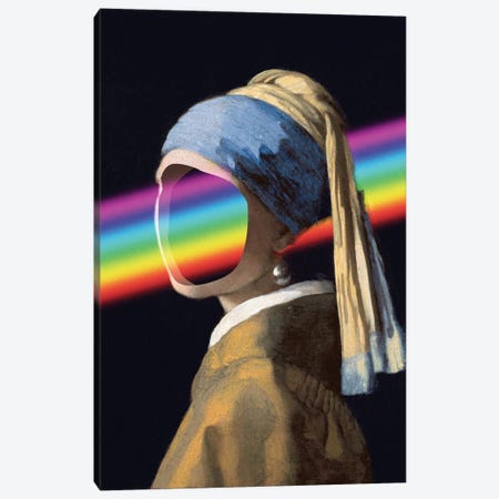 Girl With A Rainbow Canvas Print #EEE6} by Artelele Canvas Art