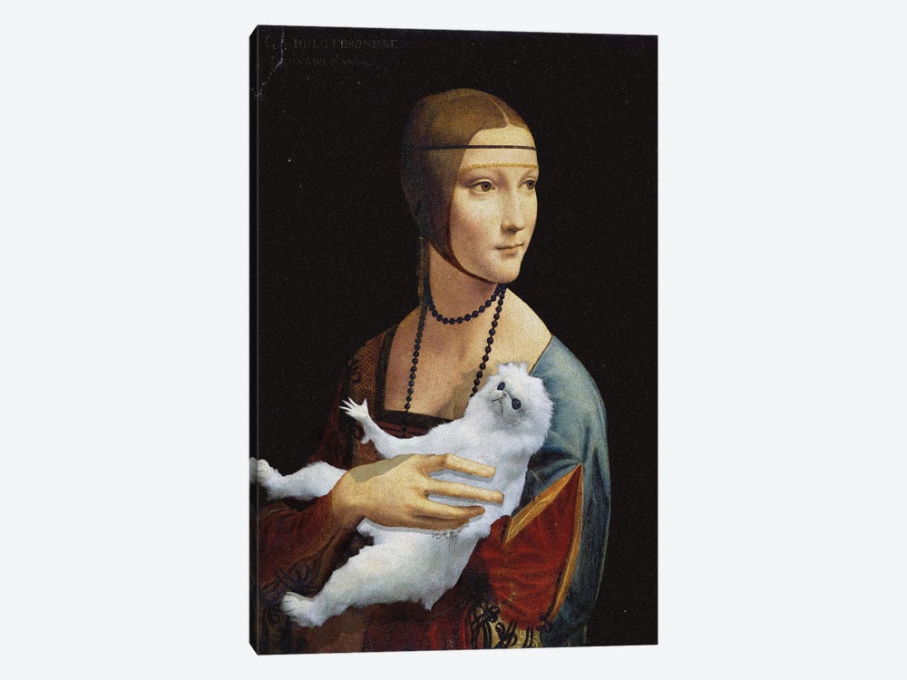 Lady With A Monk by Artelele 1-piece Canvas Art